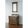 James Martin Vanities Brookfield 36in Single Vanity, Country Oak w/ 3 CM White Zeus Quartz Top 147-114-5576-3WZ